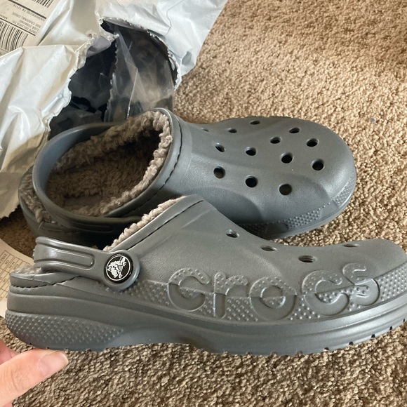 BOYS Crocs Baya lined clog charcoal - Picture 2 of 5